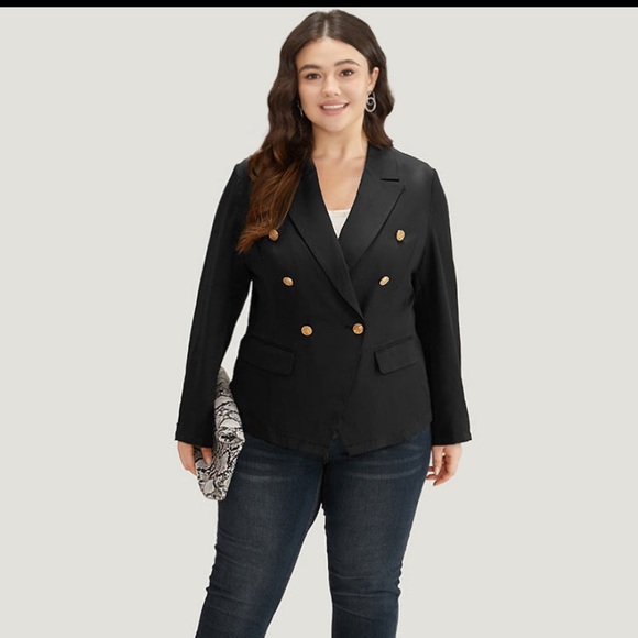 Double breasted NTW black blazer w/ gold buttons - Picture 2 of 3